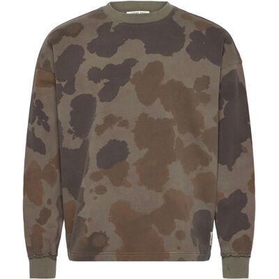 Scotch & Soda Printed Overdyed Loosefit Sweatshirt XL PAINTERLY ANIMAL OLIVE NIGHT XL Scotch & Soda Printed Overdyed Loosefit Sweatshirt XL PAINTERLY ANIMAL OLIVE NIGHT XL
