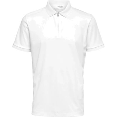 Selected Slmfave Zip Ss Polo Noos XXL CLOUD DANCER XXL Selected Slmfave Zip Ss Polo Noos XXL CLOUD DANCER XXL