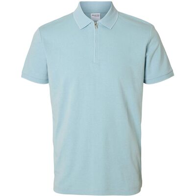 Selected Slmfave Zip Ss Polo Noos S WINTER SKY S Selected Slmfave Zip Ss Polo Noos S WINTER SKY S