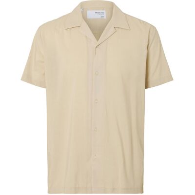 Selected Slhreg-Air Shirt Ss Mix S OATMEAL S Selected Slhreg-Air Shirt Ss Mix S OATMEAL S