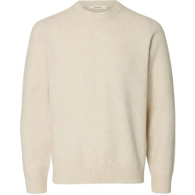 Selected Slmrai Ls Knit Crew Neck Noos L OATMEAL L Selected Slmrai Ls Knit Crew Neck Noos L OATMEAL L
