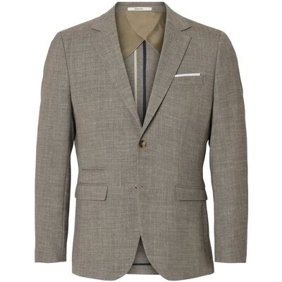 Selected Slmslim-Oasis Linen Blz Noos 54 DARK SAND MELANGE 54 Selected Slmslim-Oasis Linen Blz Noos 54 DARK SAND MELANGE 54