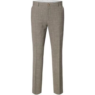 Selected Slmslim-Oasis Linen Trs Noos 54 DARK SAND MELANGE 54 Selected Slmslim-Oasis Linen Trs Noos 54 DARK SAND MELANGE 54