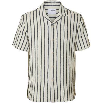 Selected Slhrelax-Sal Shirt Ss Resort M EGRET M Selected Slhrelax-Sal Shirt Ss Resort M EGRET M