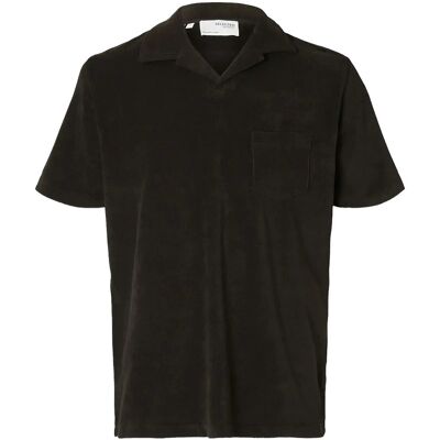 Selected Slhrelax-Terry Ss Resort Polo Ex M BLACK M Selected Slhrelax-Terry Ss Resort Polo Ex M BLACK M