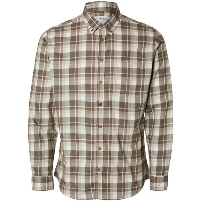 Selected Slhslimowen-Brushed Shirt Ls D M MAJOR BROWN M Selected Slhslimowen-Brushed Shirt Ls D M MAJOR BROWN M