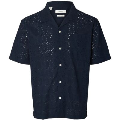 Selected Slhrlxjax Broderie Ss Shirt S SKY CAPTAIN S Selected Slhrlxjax Broderie Ss Shirt S SKY CAPTAIN S