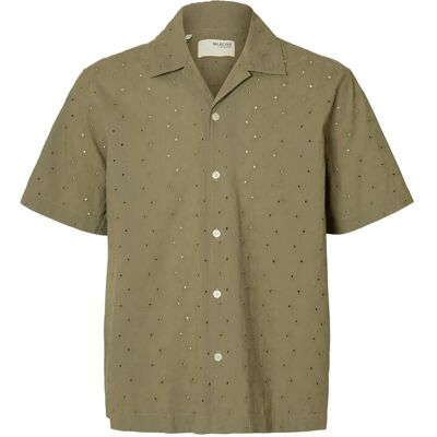 Selected Slhrlxjax Broderie Ss Shirt S VETIVER S Selected Slhrlxjax Broderie Ss Shirt S VETIVER S
