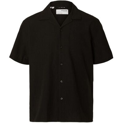 Selected Slhrelaxsun Shirt Ss Resort S BLACK S Selected Slhrelaxsun Shirt Ss Resort S BLACK S