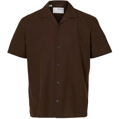 Selected Slhrelaxsun Shirt Ss Resort S COFFEE BEAN S Selected Slhrelaxsun Shirt Ss Resort S COFFEE BEAN S