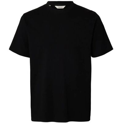 Selected Slhspencer Rib Ss O-Neck Tee Noos S BLACK S Selected Slhspencer Rib Ss O-Neck Tee Noos S BLACK S