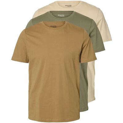 Selected Slmcormac Ss O-Neck Tee 3-Pack Noos S OATMEAL S Selected Slmcormac Ss O-Neck Tee 3-Pack Noos S OATMEAL S