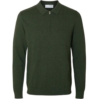 Selected Slhberg Ls Half Zip Polo Noos XXL FOREST NIGHT XXL Selected Slhberg Ls Half Zip Polo Noos XXL FOREST NIGHT XXL