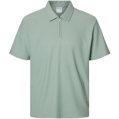 Selected Slhrelax-Plisse Half Zip Ss Polo Ex M ICEBERG GREEN M Selected Slhrelax-Plisse Half Zip Ss Polo Ex M ICEBERG GREEN M