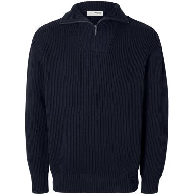 Selected Slhdry Ls Knit Relaxed Half Zip S SKY CAPTAIN S Selected Slhdry Ls Knit Relaxed Half Zip S SKY CAPTAIN S