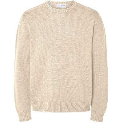 Selected Slmcody Ls Knit Crew Neck Noos L OATMEAL L Selected Slmcody Ls Knit Crew Neck Noos L OATMEAL L