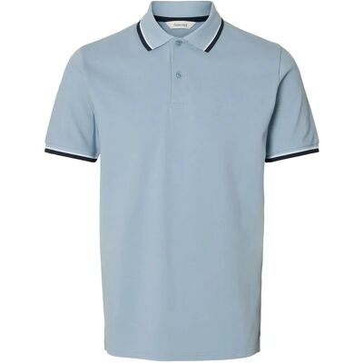 Selected Slmslim-Atlas Sport Ss Polo Noos M DUSTY BLUE M Selected Slmslim-Atlas Sport Ss Polo Noos M DUSTY BLUE M