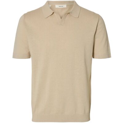 Selected Slhmattis Ss Linen Blend Open Polo Noos XXL OATMEAL XXL Selected Slhmattis Ss Linen Blend Open Polo Noos XXL OATMEAL XXL