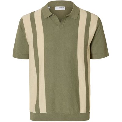 Selected Slhmattis Ss Linen Blend Open Polo Noos S VETIVER S Selected Slhmattis Ss Linen Blend Open Polo Noos S VETIVER S