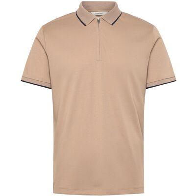 Selected Slhfave Sport Zip Ss Polo Noos L SAVANNAH TAN L Selected Slhfave Sport Zip Ss Polo Noos L SAVANNAH TAN L