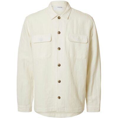 Selected Slm-Leroy Linen Blend Overshirt Ls Noos M CLOUD DANCER M Selected Slm-Leroy Linen Blend Overshirt Ls Noos M CLOUD DANCER M