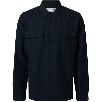 Selected Slm-Leroy Linen Blend Overshirt Ls Noos S SKY CAPTAIN S Selected Slm-Leroy Linen Blend Overshirt Ls Noos S SKY CAPTAIN S