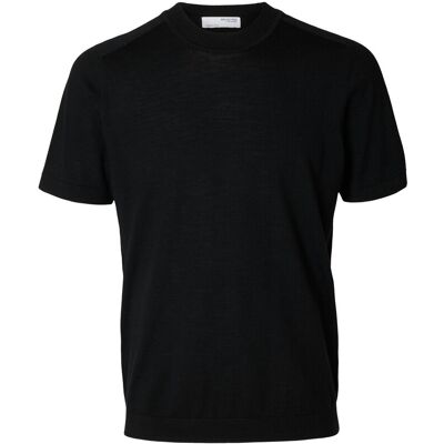 Selected Slhtray Ss Knit Merino Crew Neck Noos XL BLACK XL Selected Slhtray Ss Knit Merino Crew Neck Noos XL BLACK XL