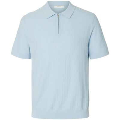 Selected Slmcran Ss Knit Structure Zip Polo Noos M SKYWAY M Selected Slmcran Ss Knit Structure Zip Polo Noos M SKYWAY M
