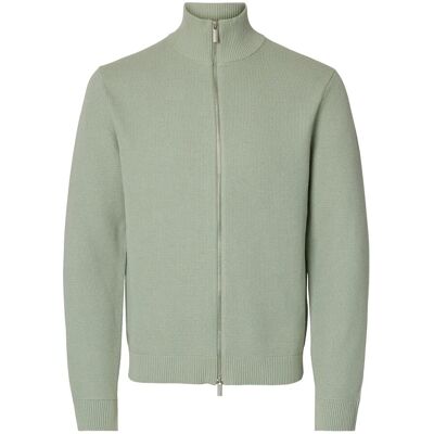 Selected Slmdane Ls Knit Structure Full Zip Noos M AQUA GRAY M Selected Slmdane Ls Knit Structure Full Zip Noos M AQUA GRAY M