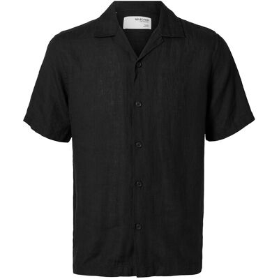 Selected Slhrlxkylian Linen Ss Shirt Resort S BLACK S Selected Slhrlxkylian Linen Ss Shirt Resort S BLACK S