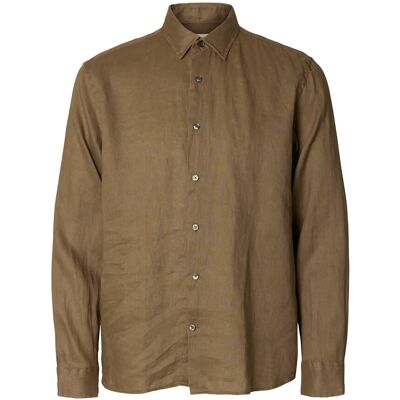 Selected Slhregkylian Linen Ls Shirt M CHOCOLATE CHIP M Selected Slhregkylian Linen Ls Shirt M CHOCOLATE CHIP M