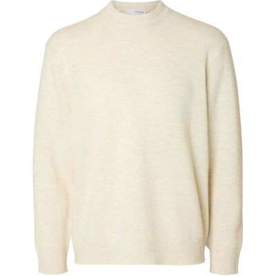 Selected Slhreuben Ls Knit Relaxed Crew Neck S EGRET S Selected Slhreuben Ls Knit Relaxed Crew Neck S EGRET S
