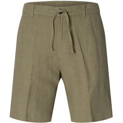 Selected Slmregular-Leroy Linen Bld Shorts Noos M VETIVER M Selected Slmregular-Leroy Linen Bld Shorts Noos M VETIVER M