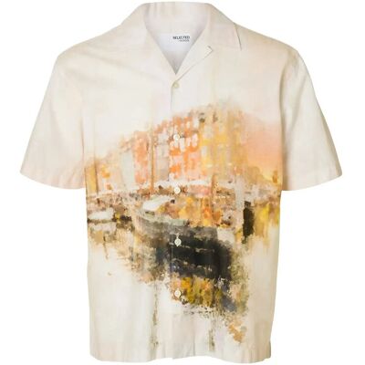 Selected Slhrlxcarl Aop Ss Shirt XL APRICOT XL Selected Slhrlxcarl Aop Ss Shirt XL APRICOT XL
