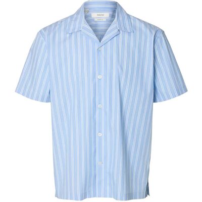 Selected Slhrlxholger Mix Ss Shirt S CASHMERE BLUE S Selected Slhrlxholger Mix Ss Shirt S CASHMERE BLUE S