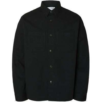 Selected Slmtravis Twill Overshirt Ls Noos XXL BLACK XXL Selected Slmtravis Twill Overshirt Ls Noos XXL BLACK XXL