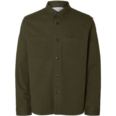 Selected Slmtravis Twill Overshirt Ls Noos S FOREST NIGHT S Selected Slmtravis Twill Overshirt Ls Noos S FOREST NIGHT S