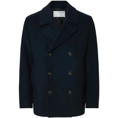 Selected Slmarchive Wool Blend Peacoat L SKY CAPTAIN L Selected Slmarchive Wool Blend Peacoat L SKY CAPTAIN L