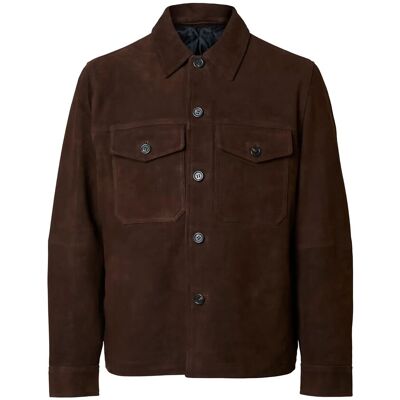 Selected Slhthom Suede Overshirt Noos M DEMITASSE M Selected Slhthom Suede Overshirt Noos M DEMITASSE M