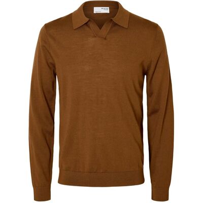 Selected Slhtray Ls Knit Merino Open Polo M SOFT SILT M Selected Slhtray Ls Knit Merino Open Polo M SOFT SILT M