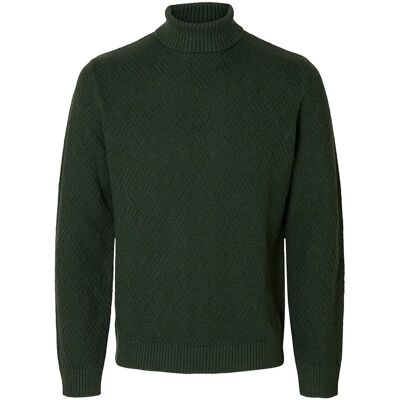 Selected Slhtrevor Ls Knit Structure Roll Neck S DEEP FOREST S Selected Slhtrevor Ls Knit Structure Roll Neck S DEEP FOREST S