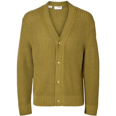 Selected Slhdereck Ls Knit Struc Relaxed Cardigan M DRIED HERB M Selected Slhdereck Ls Knit Struc Relaxed Cardigan M DRIED HERB M