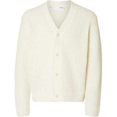 Selected Slhdereck Ls Knit Struc Relaxed Cardigan M EGRET M Selected Slhdereck Ls Knit Struc Relaxed Cardigan M EGRET M