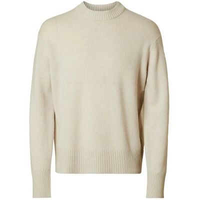 Selected Slmcalle Cashmere Blend Crew XL OATMEAL XL Selected Slmcalle Cashmere Blend Crew XL OATMEAL XL
