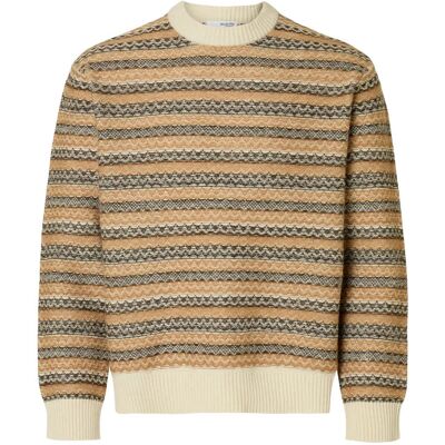 Selected Slhrevy Ls Knit Relaxed Jac Crew Neck M EGRET M Selected Slhrevy Ls Knit Relaxed Jac Crew Neck M EGRET M