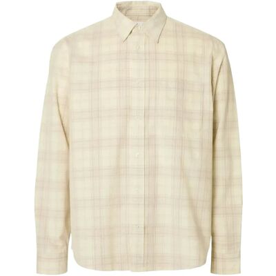 Selected Slmregclaus Cord Yd Check Ls Shirt S EGRET S Selected Slmregclaus Cord Yd Check Ls Shirt S EGRET S