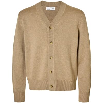 Selected Slhtray Ls Merino Chunky V-Neck Cardigan S BEIGE S Selected Slhtray Ls Merino Chunky V-Neck Cardigan S BEIGE S