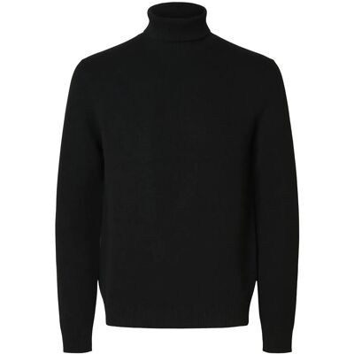 Selected Slmdane Ls Knit Structure Roll Neck Noos M BLACK M Selected Slmdane Ls Knit Structure Roll Neck Noos M BLACK M