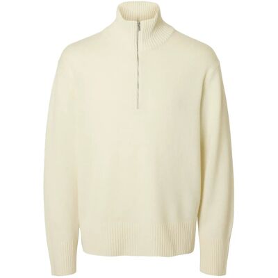 Selected Slhcalle Relaxed Cashmere Blend Half Zip M ANGORA M Selected Slhcalle Relaxed Cashmere Blend Half Zip M ANGORA M