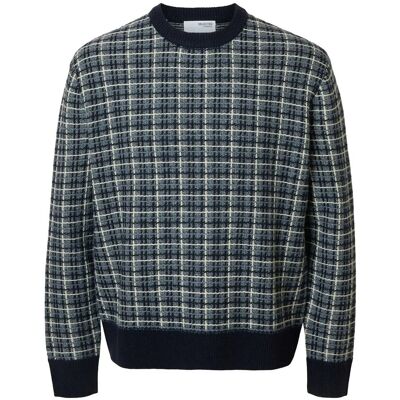 Selected Slhmikolas Ls Knit Relaxed Crew Neck M SKY CAPTAIN M Selected Slhmikolas Ls Knit Relaxed Crew Neck M SKY CAPTAIN M